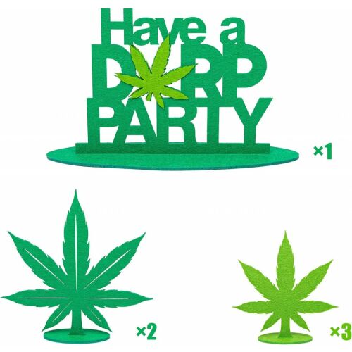 6er Set WATINC Partydeko, grün, Filz, 16,5 cm x 16 cm / 12,7 cm / 21,8 x 16 cm 123911232