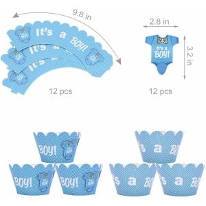 Set de 24 decoratiuni pentru briose Formemory, carton, albastru 123911469 - Accesorii pentru petrecere