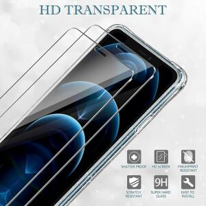 iPhone 12 Pro YIRSUR transparentes Handyhülle und 2 gehärtete Glasschutzfolien - Handyhüllen