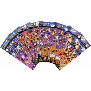 8er Set Halloween Stickerbögen LEMESO, mehrfarbig, Kunststoff, 22 x 9,5 cm