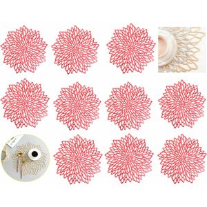 Set de 10 naproane Suneech, PVC, rosu, 38 x 38 cm 123911858 - Servete si naproane