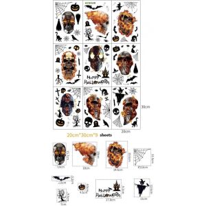 Set mit 9 Bögen Fensteraufkleber TBSCWYF, PVC, schwarz/orange 123911969 - Halloween-Dekoration