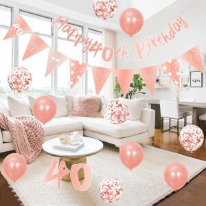 Set aniversar Gresahom, 40 ani, latex, rose, 14 piese 123912060 - Accesorii pentru petrecere