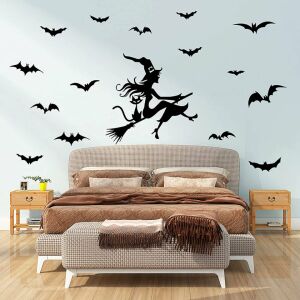 32er Set Ngertt Wandaufkleber, PVC, schwarz 123912116 - Halloween-Dekoration