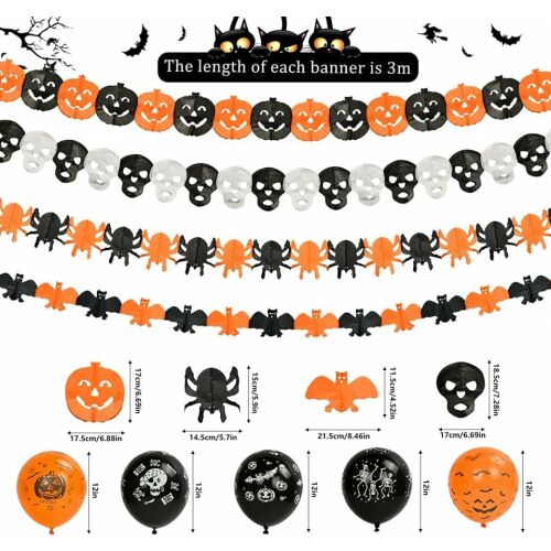 24 db-os Halloween dekoráció készlet KATELUO, papír/latex, többszínű 123912119