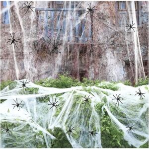 Set panza, 20 paianjeni si 16 lilieci Kateluo, poliester/plastic, alb/negru 123912199 - Decorațiuni de Halloween