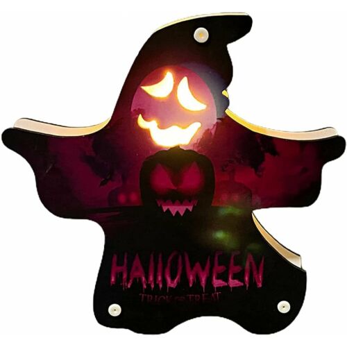 Хелоуинска декорация, LED, модел на призрак, дърво, многоцветно, 20 x 20 см 123912396