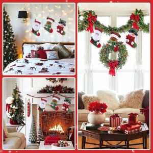 Комплект от 3 чорапа FREESOO, вълнени, многоцветни, 20 x 45 см 123912682 - Коледна украса