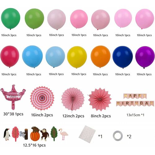 Set aniversar PARTY GO, folie/latex/hartie, multicolor, 26 piese 123912842