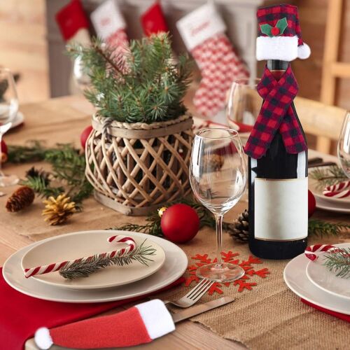 Set de 8 huse pentru tacamuri, 8 coastere si 2 huse pentru sticle Melliex, poliester, multicolor 123912881