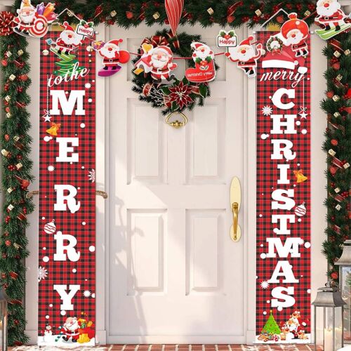 3er Set JOKILY Weihnachtsbanner, Textil/Papier, mehrfarbig, 180 x 30 cm/300 cm 123913123