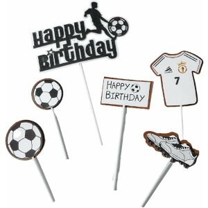 Decoratiuni pentru tort N\O, acril, alb/negru, 6 piese 123913545 - Decoratiuni pentru tort