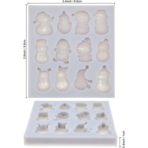 3er-Set Qpout Weihnachts-Fondantformen, Silikon, weiß, 7 x 10 cm / 8,2 x 7 cm 123913761 - Backformen