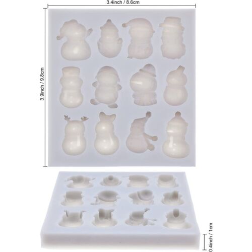 3er-Set Qpout Weihnachts-Fondantformen, Silikon, weiß, 7 x 10 cm / 8,2 x 7 cm 123913761