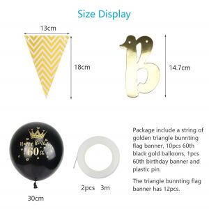 Set aniversar LOPOTIN, folie/ latex, negru/alb/auriu, 23 piese 123914034 - Accesorii pentru petrecere