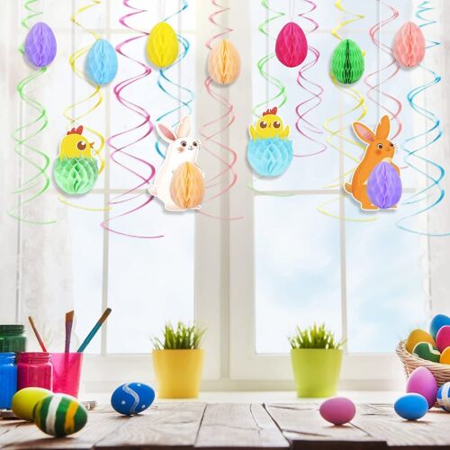 Set decoratiuni pentru Paste Lanmok, hartie/plastic, multicolor, 21 piese