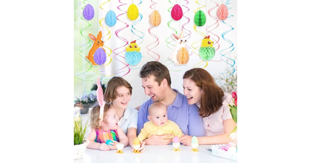 Set decoratiuni pentru Paste Lanmok, hartie/plastic, multicolor, 21 piese 123914053