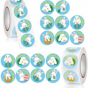 2er-Set Rollen mit 1000 Stickern für Ostern ENAIAH, Papier, mehrfarbig, 2,5 x 2,5 cm