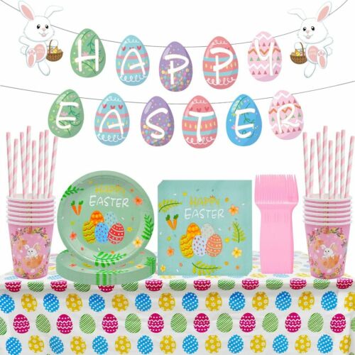 Miotlsy húsvéti parti evőeszköz készlet, papír, többszínű, 86 darabos 123914585