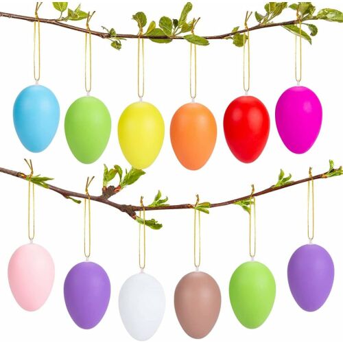 Set de 12 oua pentru Paste Kiiwah, plastic, multicolor, 5,9 x 4,1 cm 123914672