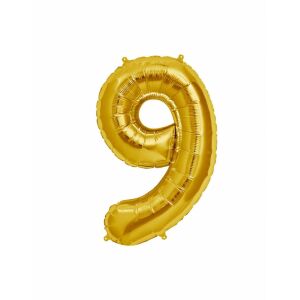 Балон за рожден ден Maxee, номер 9, златен, 40 см