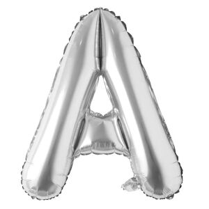 Балон за рожден ден на Maxee, буква А, сребрист, 40 см