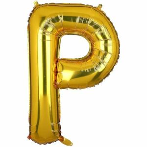 Maxee Geburtstagsballon, Buchstabe P, Gold, 40 cm