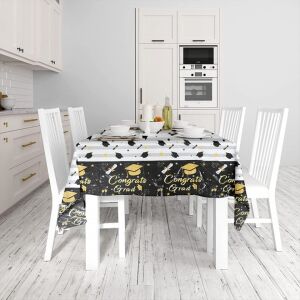 Obrus Amycute, PEVA, biały/czarny/złoty, 130 x 220 cm 123915729 - Projektowanie wnętrz