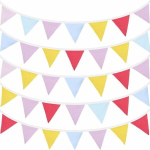 2er Set Partybanner, mehrfarbig, Textil, 17,5 x 13,5 cm 123915717 - Partydeko