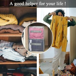 2 db Liamostee ruharendező készlet, nylon, átlátszó/szürke, 36 x 20 x 25 cm 123915851 - Gardrób rendszerező