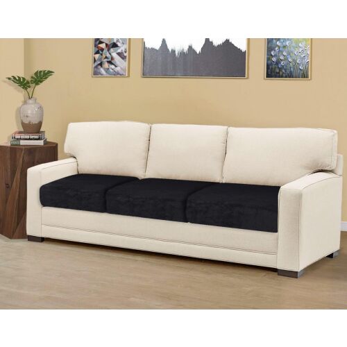 3er Set TIANSHU Sofa-Sitzschoner, Samt, Schwarz, 70 x 64 x 23 cm 123915888