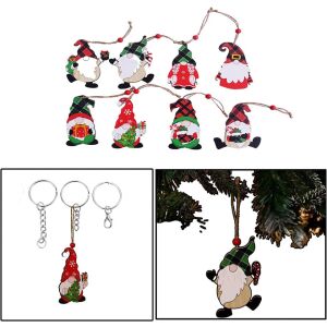 7er Set DYWW Weihnachtsdeko, Holz, mehrfarbig, 9 x 8 cm 123916340 - Christbaumschmuck