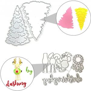 Set aus zwei Weihnachtsbaum- und Hirschformen, Kohlenstoffstahl, Silber, 95 x 90 mm / 98 x 75 mm 123916322 - Ausstechformen