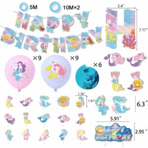 Meishang Party-Deko-Set, Meerjungfrau, Multicolor, Folie/Latex/Papier, 44-teilig 123916386 - Partydeko
