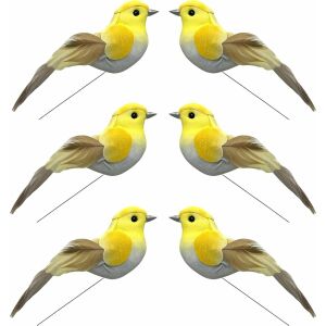 Mijoma - Păsări Decorative - Metal/Hârtie - 6 buc - 14x4 cm 123916634 - Decorațiuni de Paște