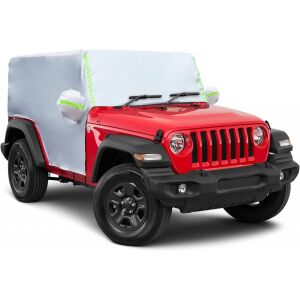 Automobilový kryt Bigacober Jeep Wrangler 4 dverový 2007-2022, strieborný/zelený, Oxford tkanina, vodotesný - Plachty na auto