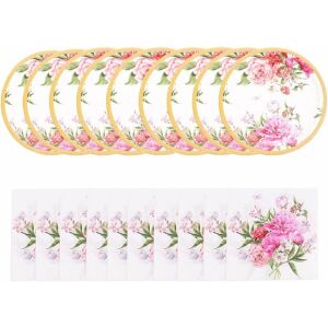 Set de 8 farfurii si 16 servetele pentru petrecere Amycute, multicolor, hartie, 23 cm 123917104 - Fate de masa de petrecere