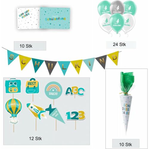 ANYUNKEY back to school dekorációs készlet, latex, többszínű, 57 db 123917201