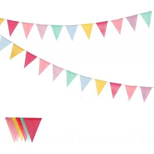 2er Set bunte Partybanner Hpmaison, Canvas, multicolor, 4 m 123918018 - Partydeko