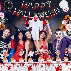 Zestaw 40 ozdób na Halloween KATELUO, papier/lateks, wielokolorowe 123918658 - Dekoracja na Halloween