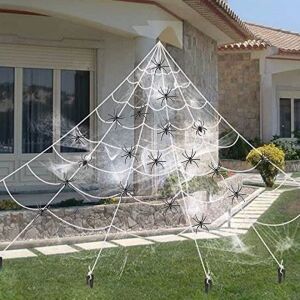 Sada CatRain Halloween pavučiny a 30 pavúkov, hodváb/plast, čierna/biela, 7,5 x 5,5 m 123918740 - Halloween dekorácie