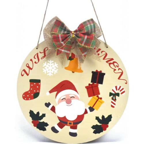 Vianočná dekorácia na dvere Makstore, viacfarebná, drevená, 30 x 30 cm 123918676