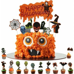 Zestaw girland Hakotom i 20 ozdób na tort, tektura, wielokolorowy 123918767 - Dekoracja na Halloween