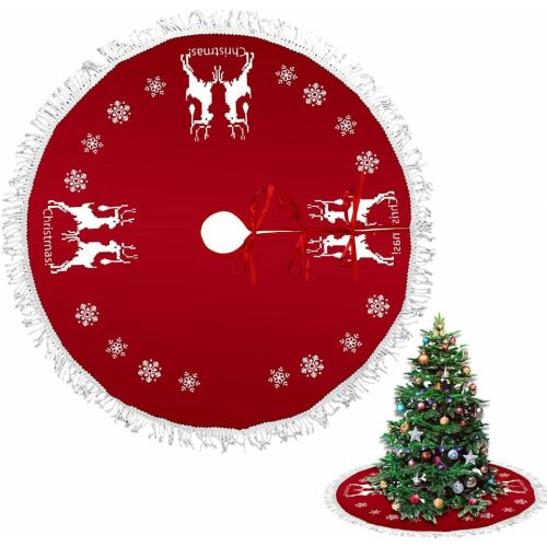 Mata choinkowa Weysoo, tekstylna, czerwona, 90 cm 123918770