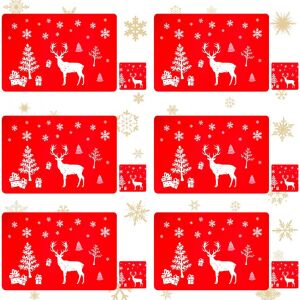 Crăciun - Set Naproane și Coastere - 6 Bucăți - 43x28cm/10x10cm 123918978 - Servete si naproane