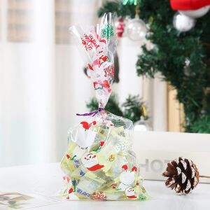 Sada 100 vrecúšok a 100 šnúrok Mohowin, plast/polyester, viacfarebná, 13 x 27 cm 123919255 - Darčekové tašky