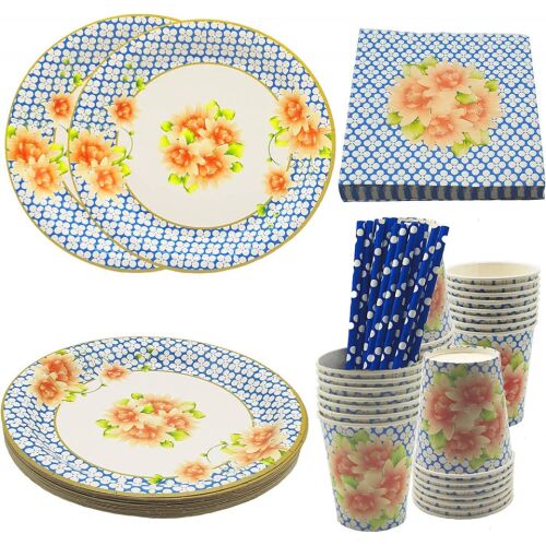 REDO Partygeschirr-Set, Karton, Multicolor, 96-teilig