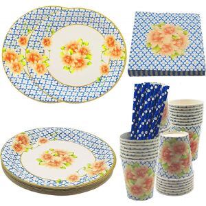 Set de vesela pentru petrecere REDO, carton, multicolor, 96 piese 123919240 - Fate de masa de petrecere
