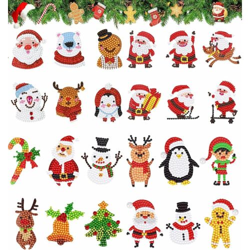 Sada 24 diamantových nálepiek Vinphish, živicové, viacfarebné 123920776