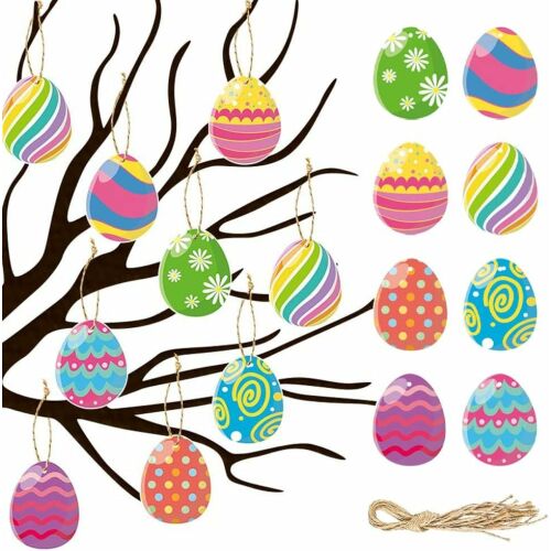 Set de 16 oua pentru Paste MXJFYY, hartie, multicolor, 7 x 8,5 cm 123921628